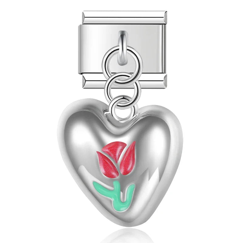 funny Bear Flower Cherry Tulip Heart Bowknot charms
