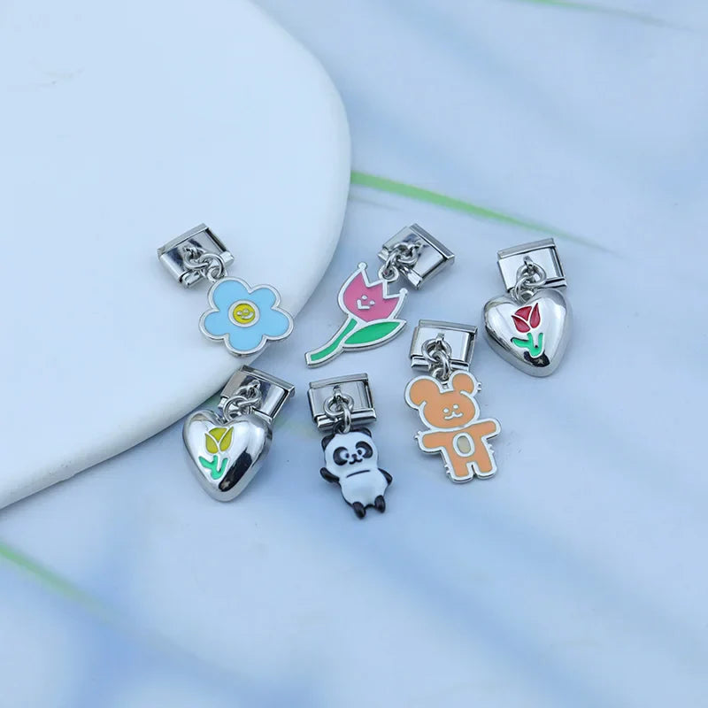funny Bear Flower Cherry Tulip Heart Bowknot charms