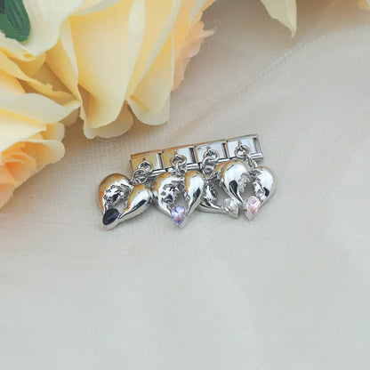 Romantic Lover's Gaze Crystal Heart Dangle Charm