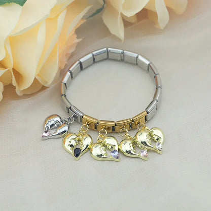 Romantic Lover's Gaze Crystal Heart Dangle Charm