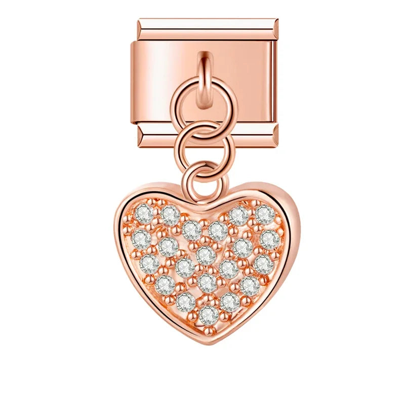Heart Shiny dangle charms