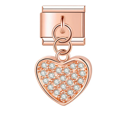 Shiny Heart Dangle Charms