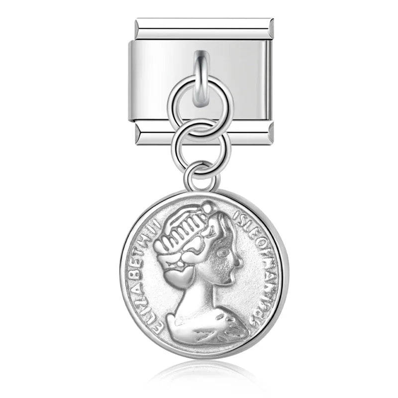 The Vintage Heritage & Sacred Medallion Dangle Charm in Silver