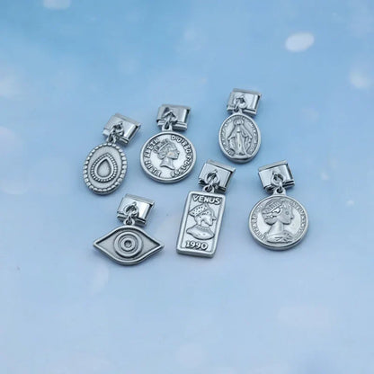 Enamel Rocket Ship & Astronaut Dangle Charm for Charm Bracelets