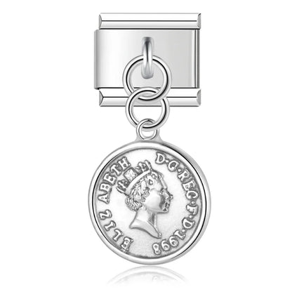 The Vintage Heritage & Sacred Medallion Dangle Charm in Silver