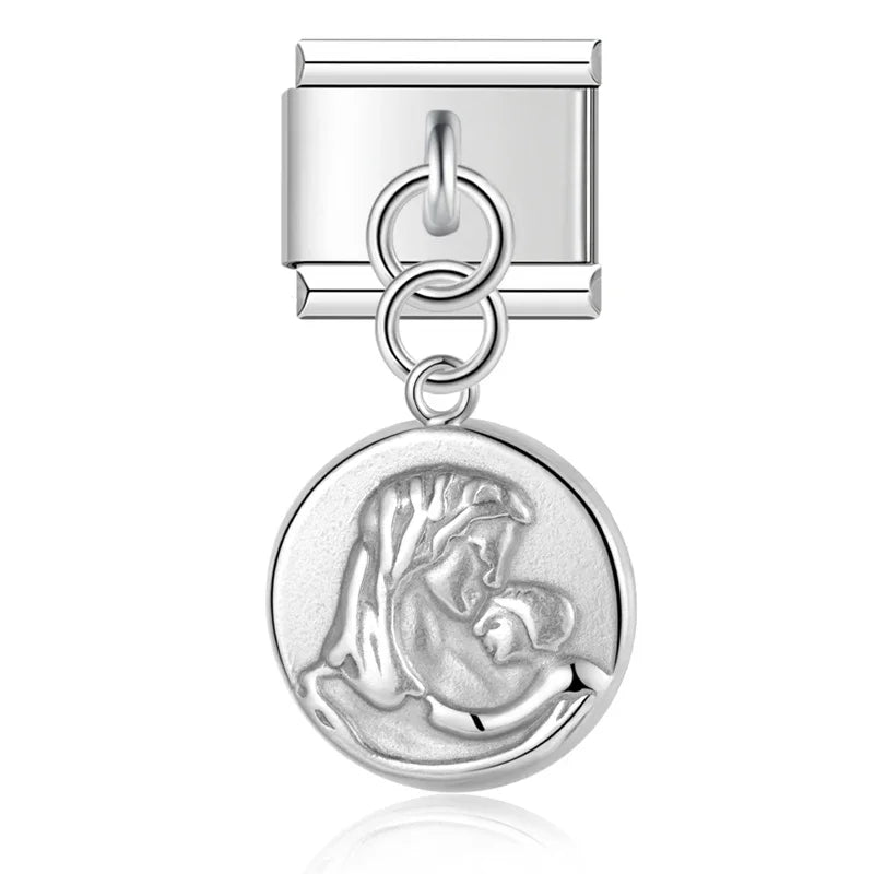 The Vintage Heritage & Sacred Medallion Dangle Charm in Silver