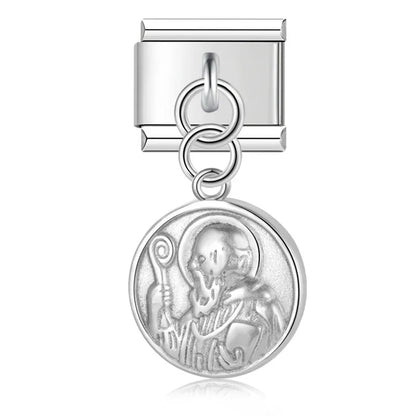 The Vintage Heritage & Sacred Medallion Dangle Charm in Silver