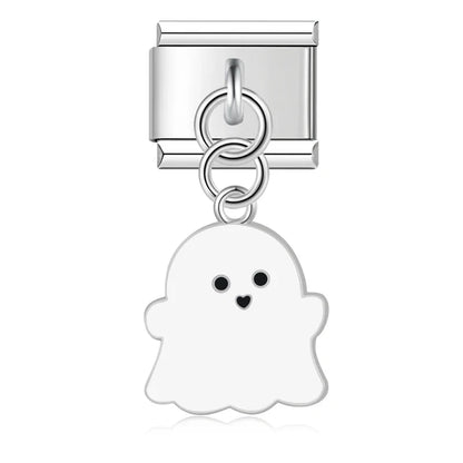 Halloween Ghost, Castle & Bat Italian Charm – Spooky 9mm Charm Bracelet Links