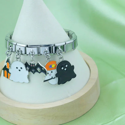 Halloween Ghost, Castle & Bat Italian Charm – Spooky 9mm Charm Bracelet Links