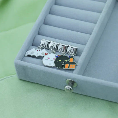 Halloween Ghost, Castle & Bat Italian Charm – Spooky 9mm Charm Bracelet Links