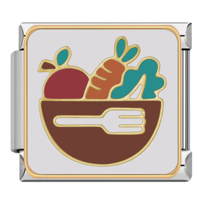 Planet, Crown, Veggie Bowl, Roast Chicken, Puzzle & Christmas Tree Italian Charms