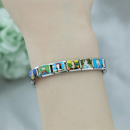 Sassy Quote & Fine Art Italian Charms — Drama Queen, No Refunds, Don't Panic & Classic Portraits