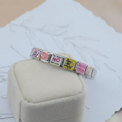 Sassy Quote & Fine Art Italian Charms — Drama Queen, No Refunds, Don't Panic & Classic Portraits