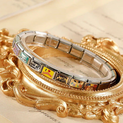 Slogan Italian Charms — Hope, Family, Daughter, Las Vegas, Spain & Travel Bracelet Links