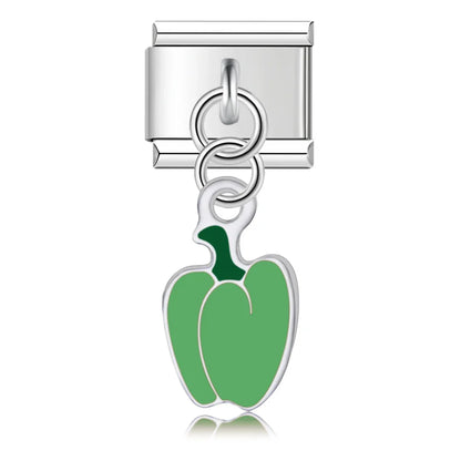 The Glaze Flower & Mushroom Dangle Charm in Silver