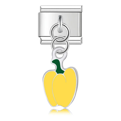 The Glaze Flower & Mushroom Dangle Charm in Silver