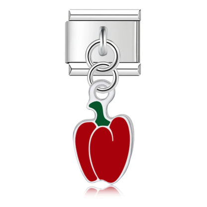 The Glaze Flower & Mushroom Dangle Charm in Silver