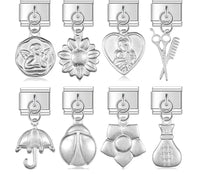 The Matte Silver Embossed Symbol Dangle Charm