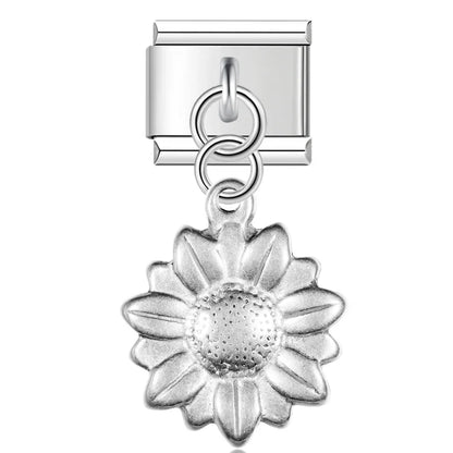 The Matte Silver Embossed Symbol Dangle Charm