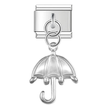 The Matte Silver Embossed Symbol Dangle Charm