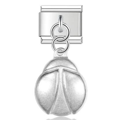 The Matte Silver Embossed Symbol Dangle Charm