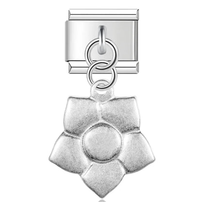 The Matte Silver Embossed Symbol Dangle Charm