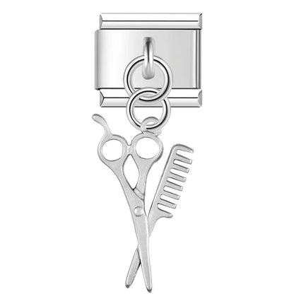 The Matte Silver Embossed Symbol Dangle Charm