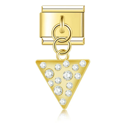 Geometric Crystal Star & Shape Dangle Charm in Silver & Gold