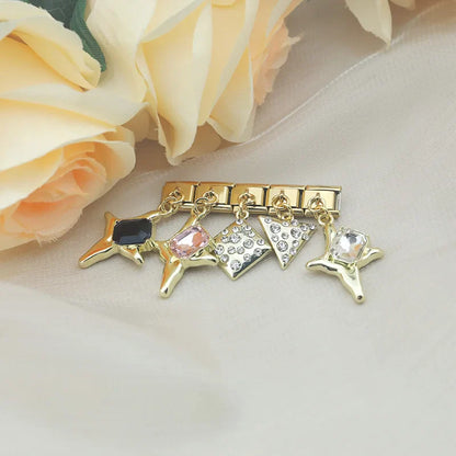 Geometric Crystal Star & Shape Dangle Charm in Silver & Gold