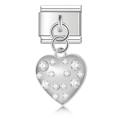 Geometric Crystal Star & Shape Dangle Charm in Silver & Gold