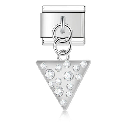 Geometric Crystal Star & Shape Dangle Charm in Silver & Gold