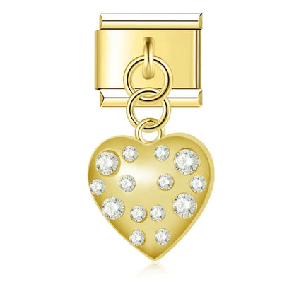 Geometric Crystal Star & Shape Dangle Charm in Silver & Gold