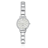 Modern Round Watch with 12-Point Markers — Customisable Italian Charm Watch Bracelet