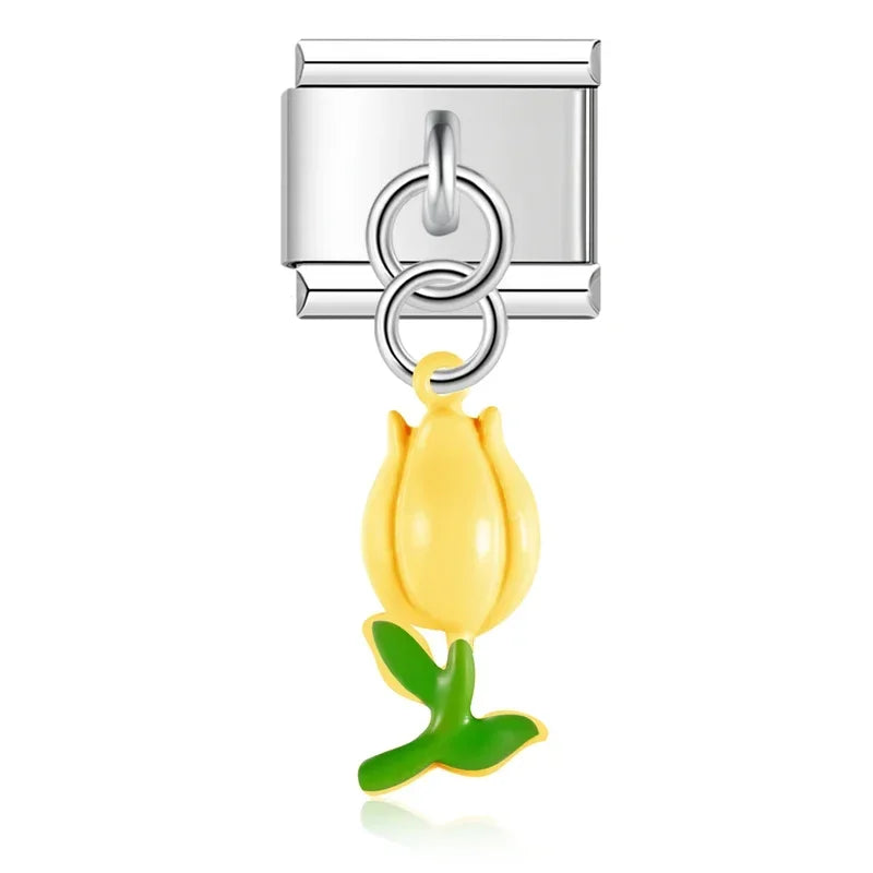 Butterfly Tulip Flower charms