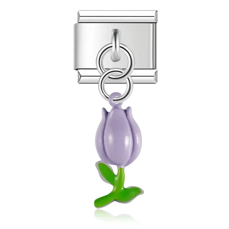 Butterfly Tulip Flower charms
