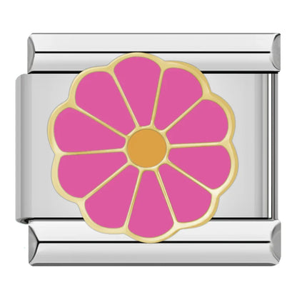 Girls & Flowers Pastel Italian Charms — Floral Girl, Daisy, Bow & Feminine Bracelet Links