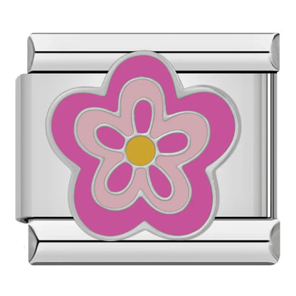 Girls & Flowers Pastel Italian Charms — Floral Girl, Daisy, Bow & Feminine Bracelet Links