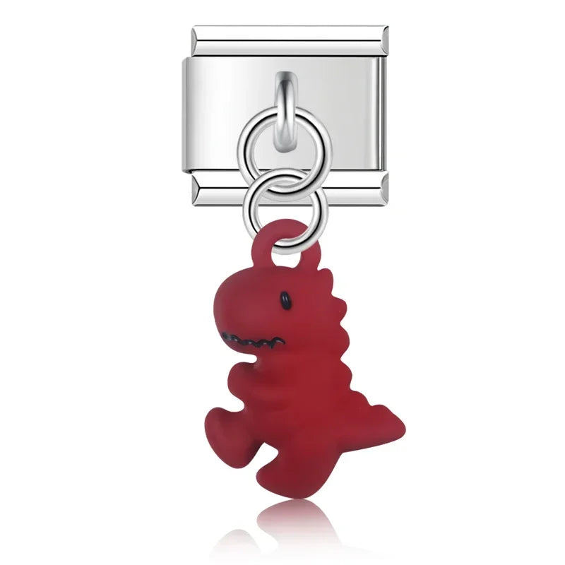 Colorful cute Dinosaur charms