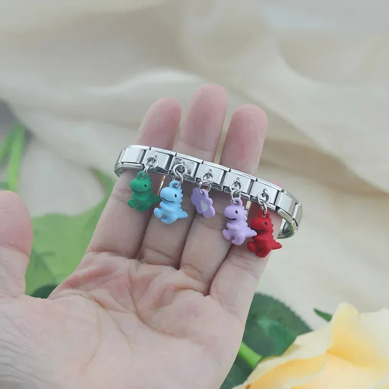 Colorful cute Dinosaur charms