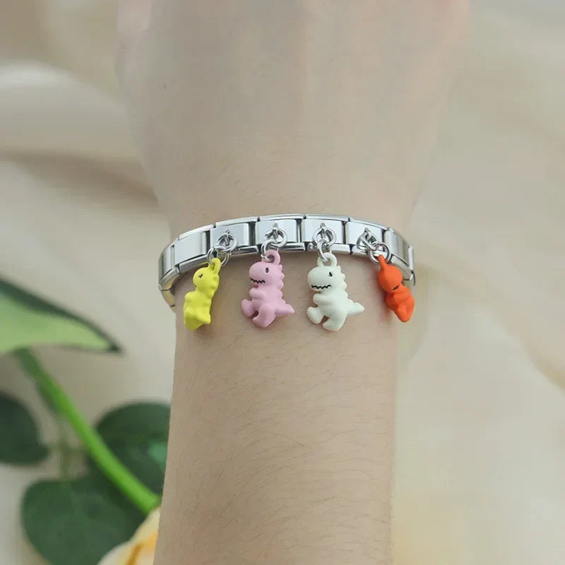 Colorful cute Dinosaur charms
