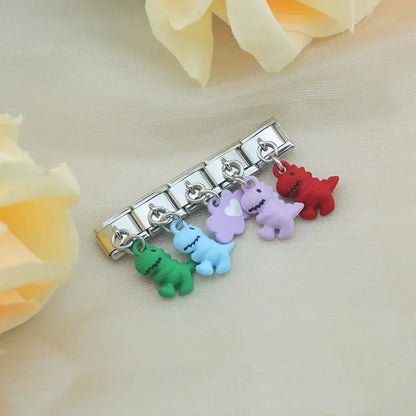 Colorful Cute Dinosaur Italian Charms