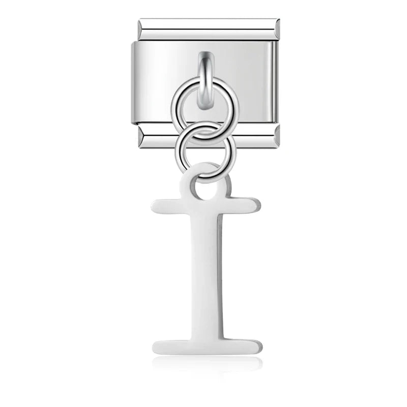 Silver Letters Dangle Italian Charms