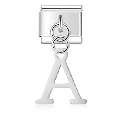 The Silver Uppercase Letter Dangle Charm A–Z