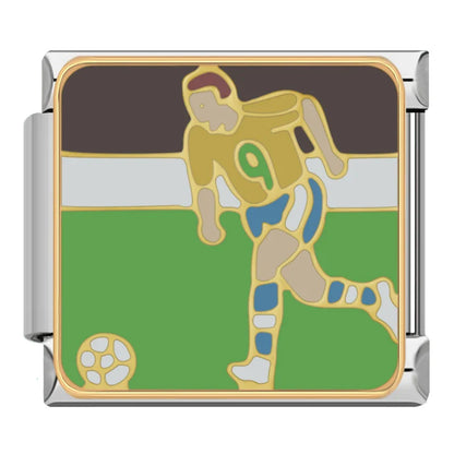 Colourful Heart, Cheers & Football Italian Charms — Rainbow, Cocktail & Sports Bracelet Links