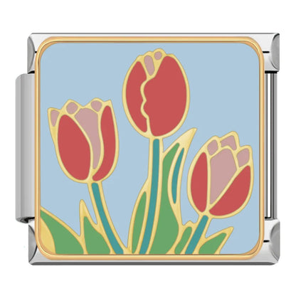 Colourful Flower Italian Charms — Daisy, Sunflower, Rose & Botanical Bracelet Links