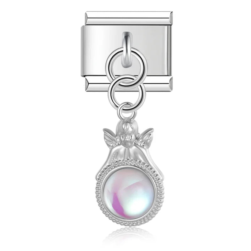 Romantic Heart Flower charms silver&gold