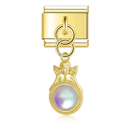 The Romantic Heart & Flower Dangle Charm in Silver & Gold