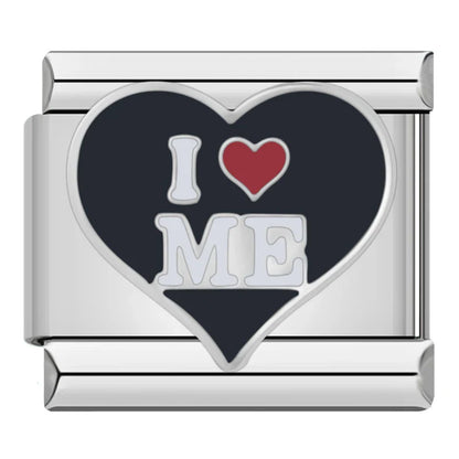 Gold Star, Moon, Radiant Heart & Eiffel Tower Italian Charms — Navy Blue Enamel Bracelet Links