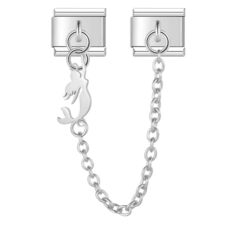 The Essential Silver Motif Safety Chain Charm