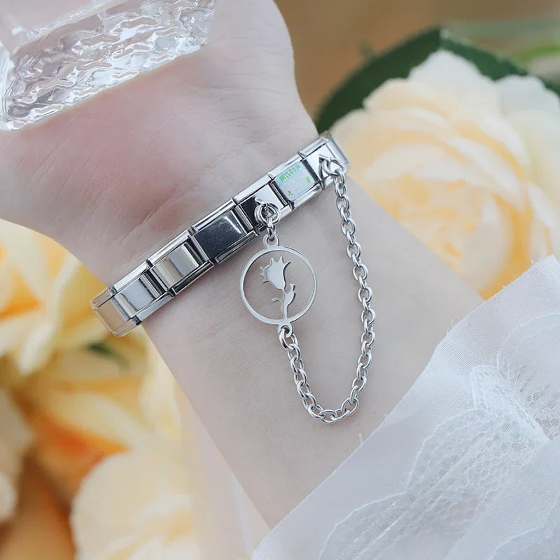 The Essential Silver Motif Safety Chain Charm